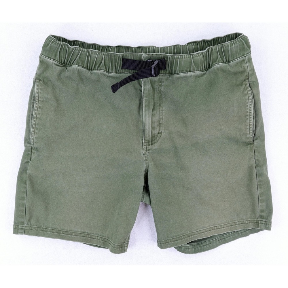 Topo Designs Shorts Mens Medium Green 6.5" Belted Travel Casual Hiking Outdoors